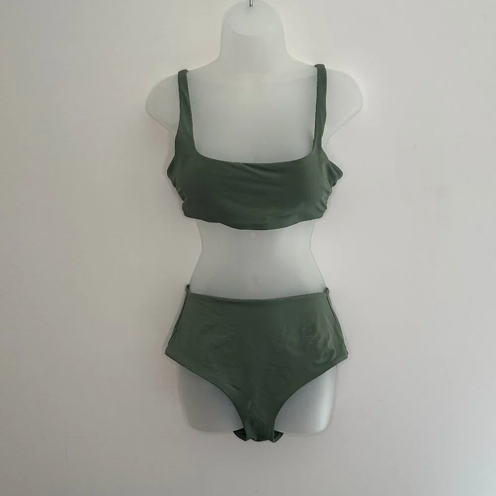 Everlane Sage Green Scoop Bikini Set
